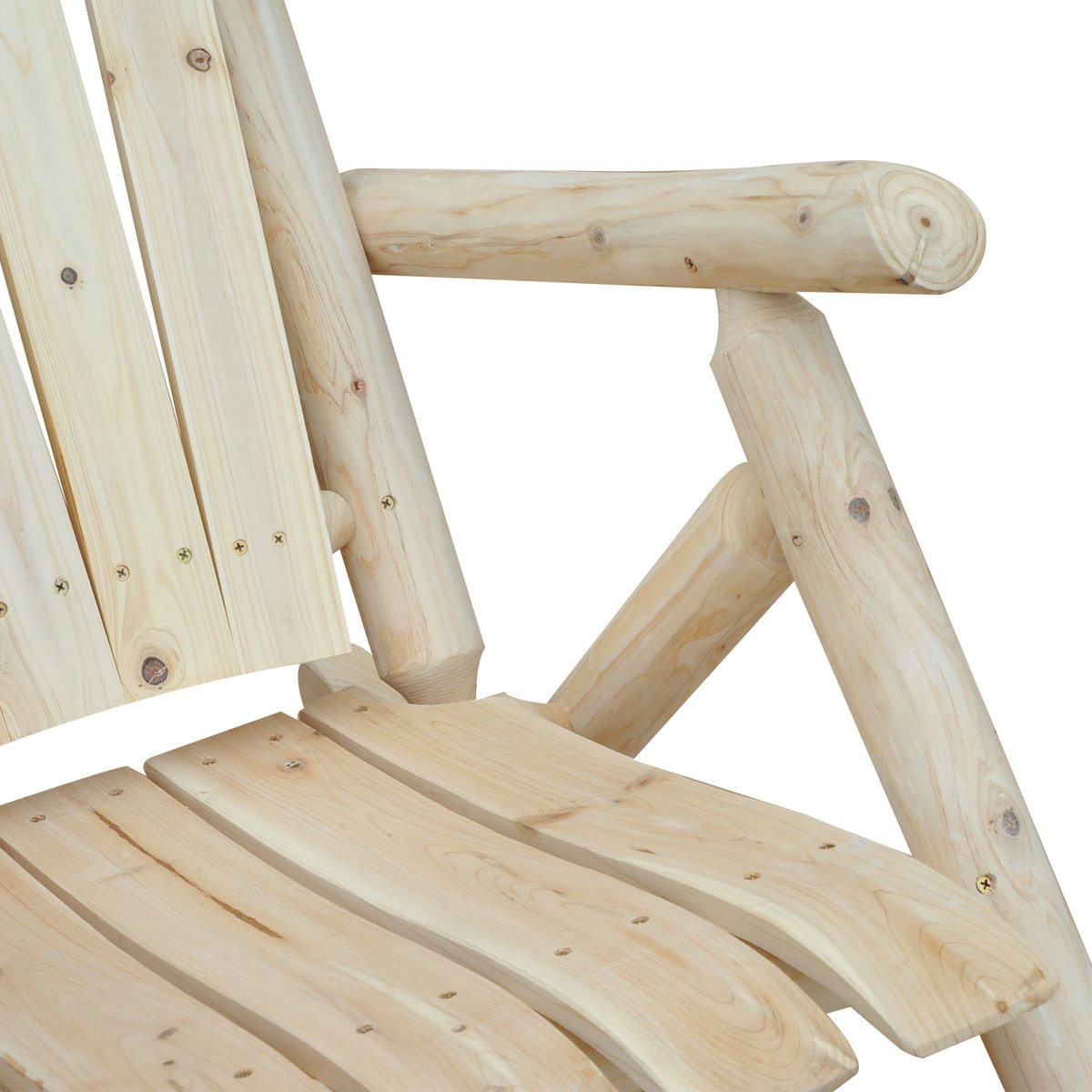 Fauteuil De Jardin Rocking Chair Bois De Pin marron, OUTSUNNY