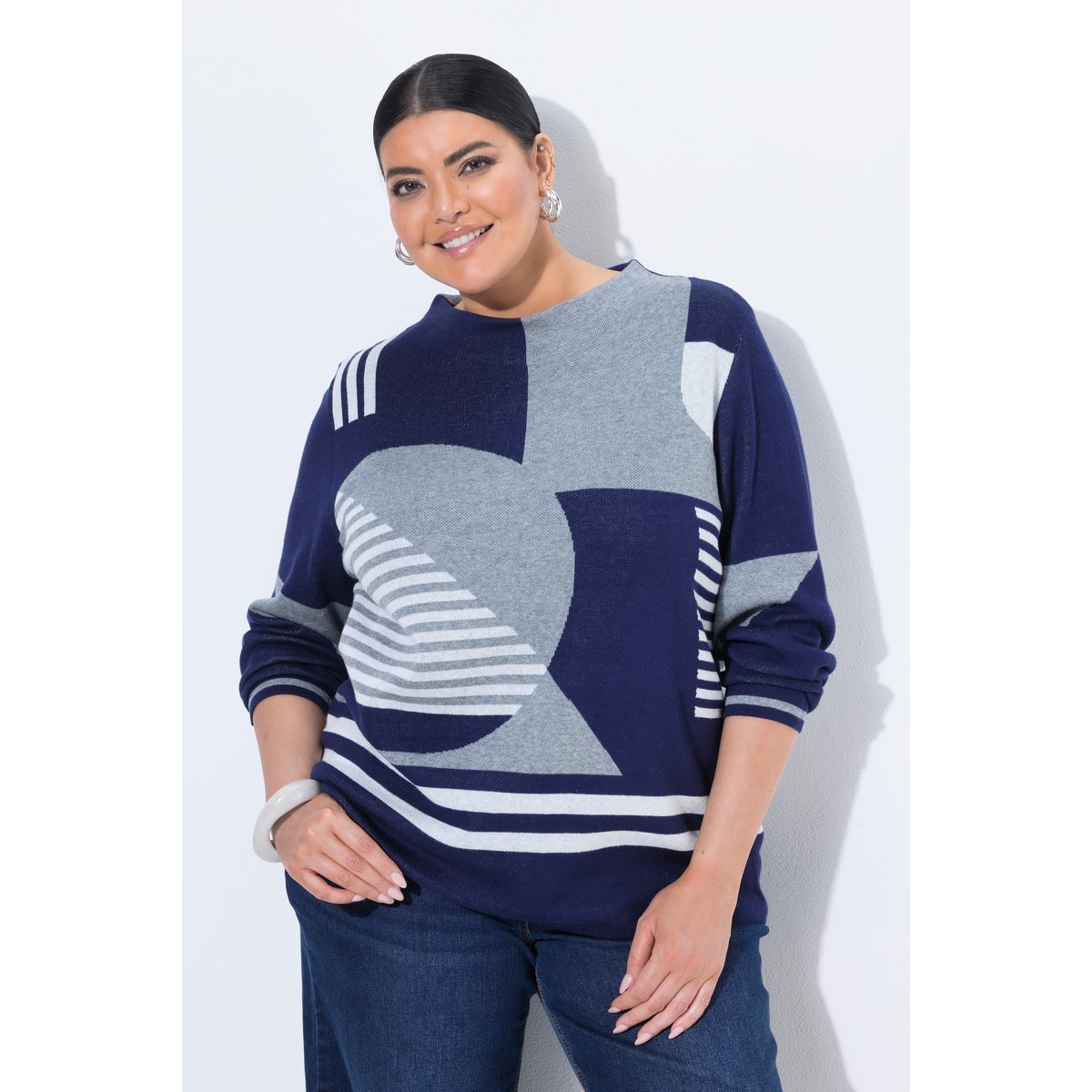 Pull motif Jacquard marine, ULLA POPKEN