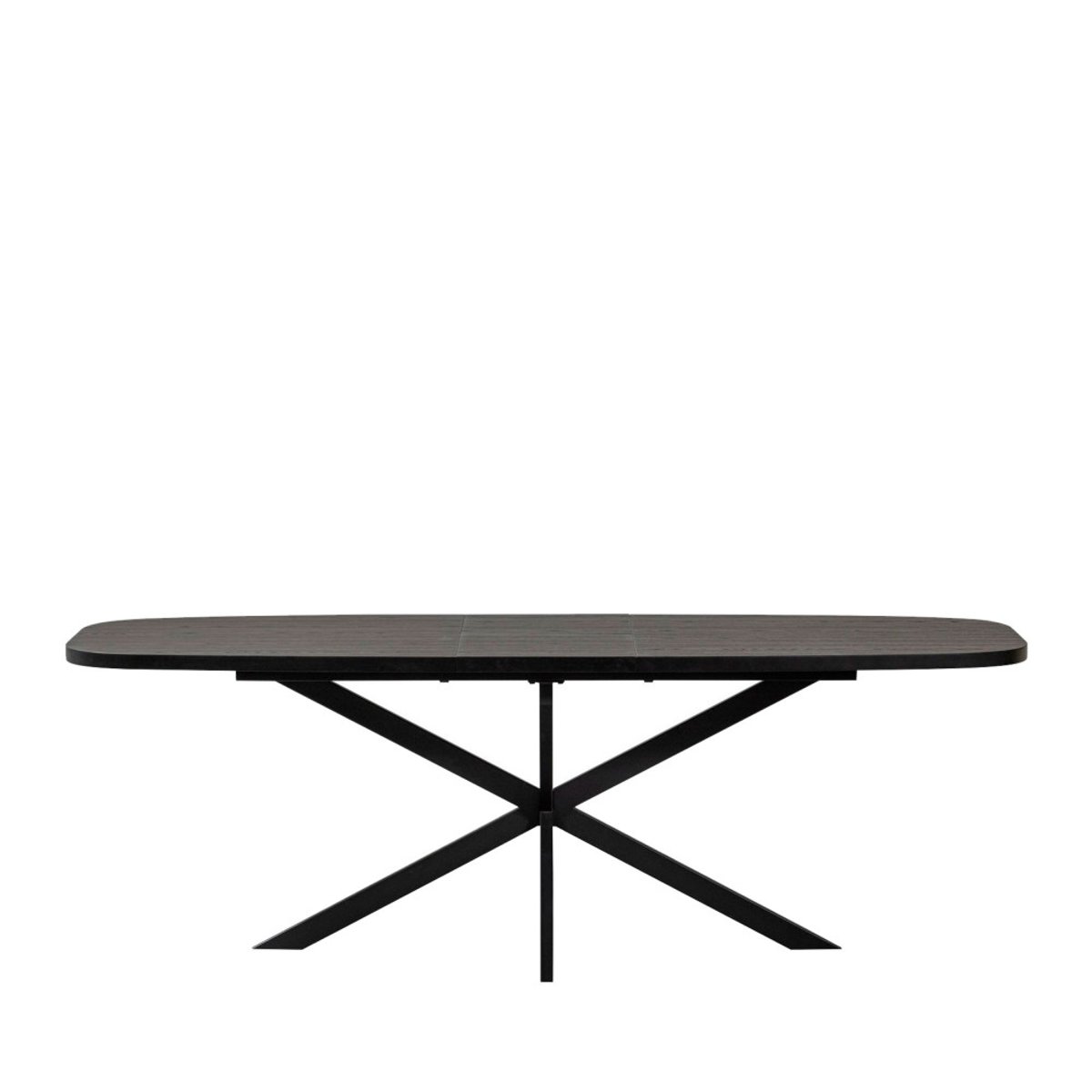 Table à manger extensible ovale 8 à 10 personnes en bois et métal- ARROS noir, WOOOD