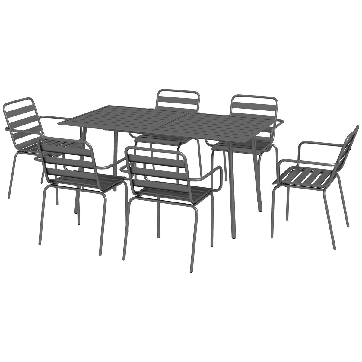 Ensemble de salon de jardin Acier Rouge gris, OUTSUNNY