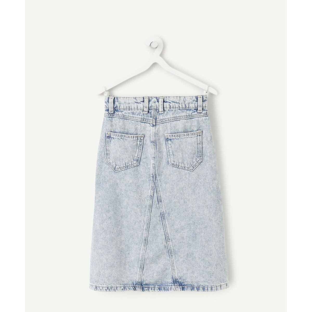 Jupe longue en denim bleu denim, TAPE A L'OEIL