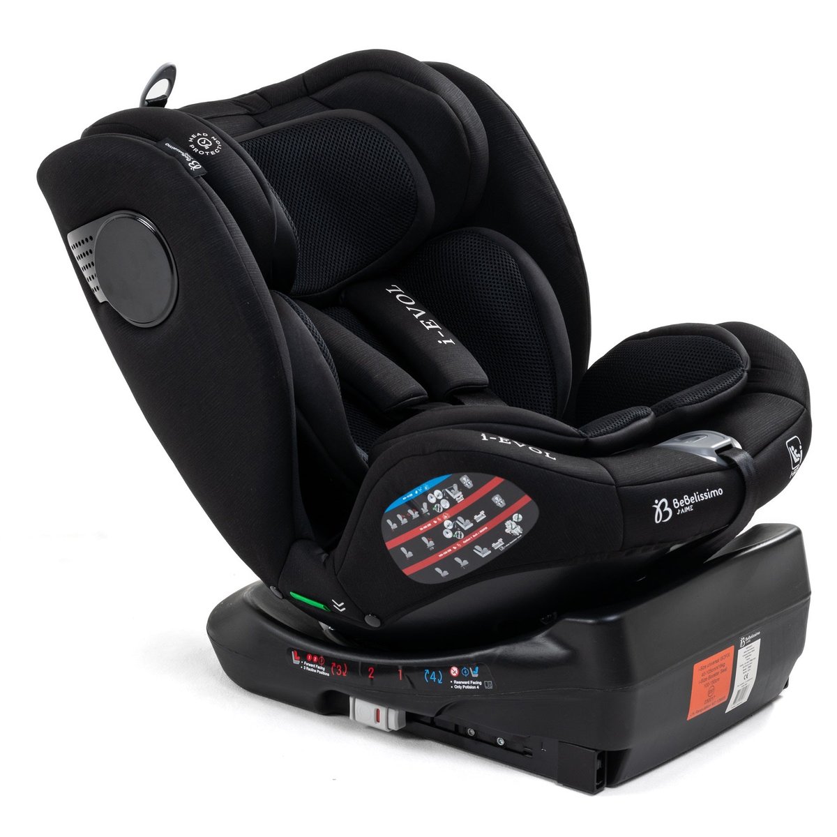 Siège auto Isofix - pivontant 360 ° - 40-150 cm - 0-36kg i- Evol - noir noir, BEBELISSIMO J'AIME