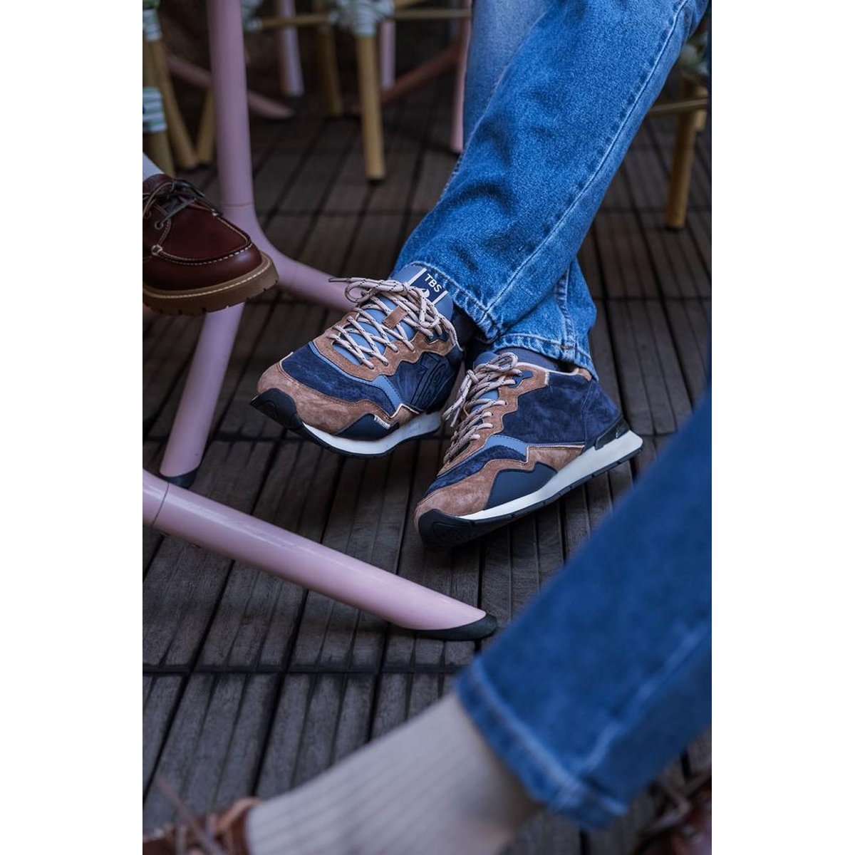 Chaussures de running DINBOAT navy / marron, TBS
