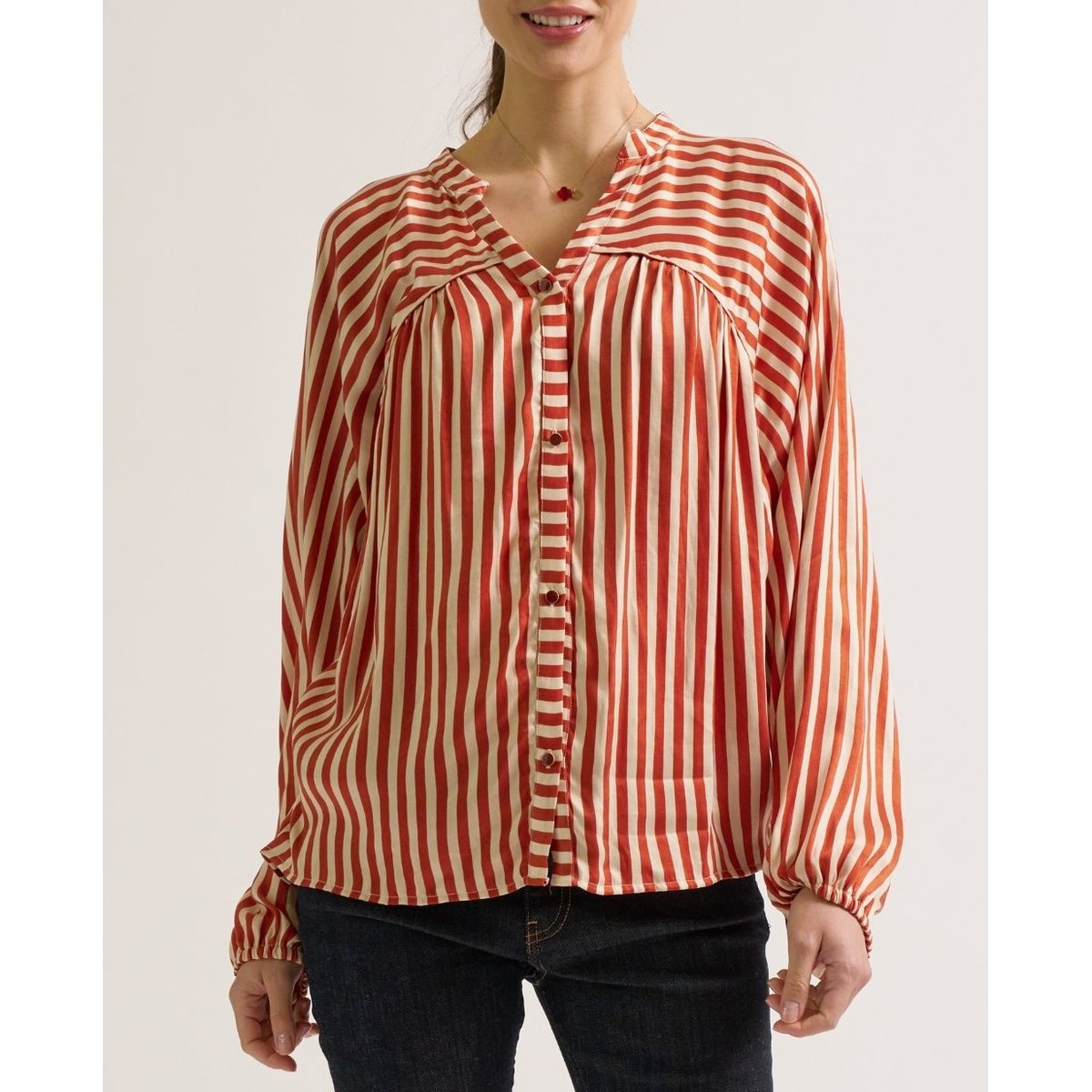 Blouse de grossesse et allaitement Madeleine cuivre, CACHE COEUR
