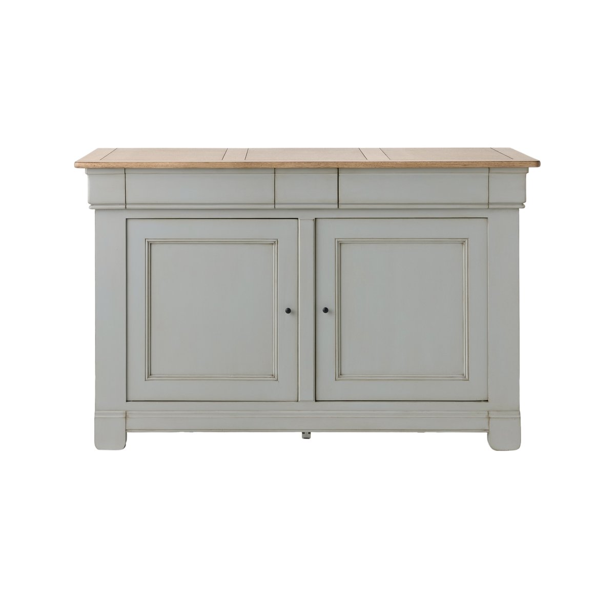 Buffet bois massif 2 portes 3 tiroirs - EMBELLIE gris, CAMIF