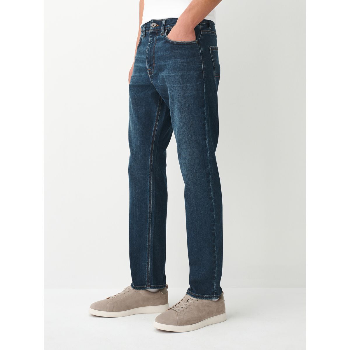 Jean motionflex avec taille élastique bleu moyen, NEXT