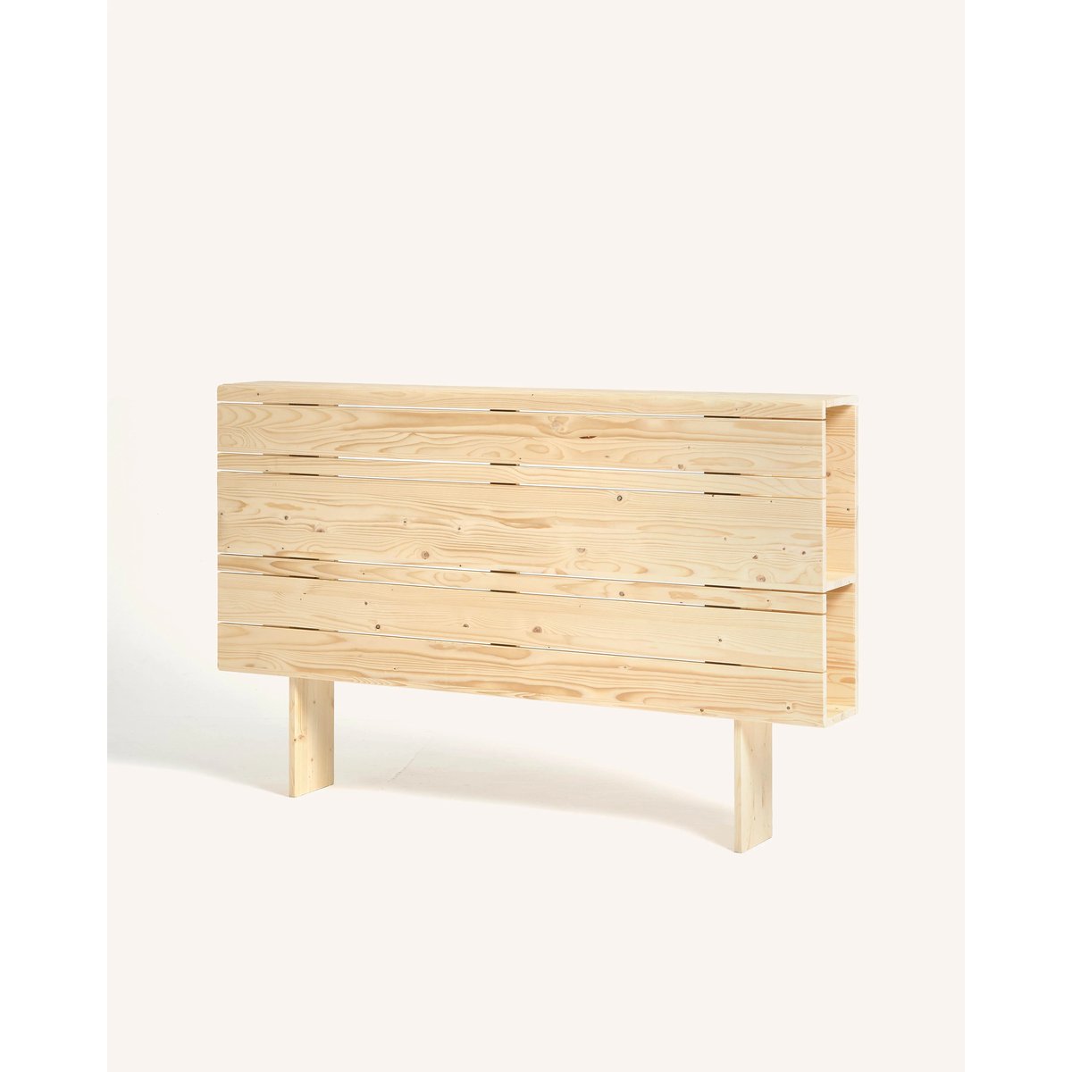 Tête de lit rangement sapin massif blanc 160 cm - CÉDRIC beige, HANNUN