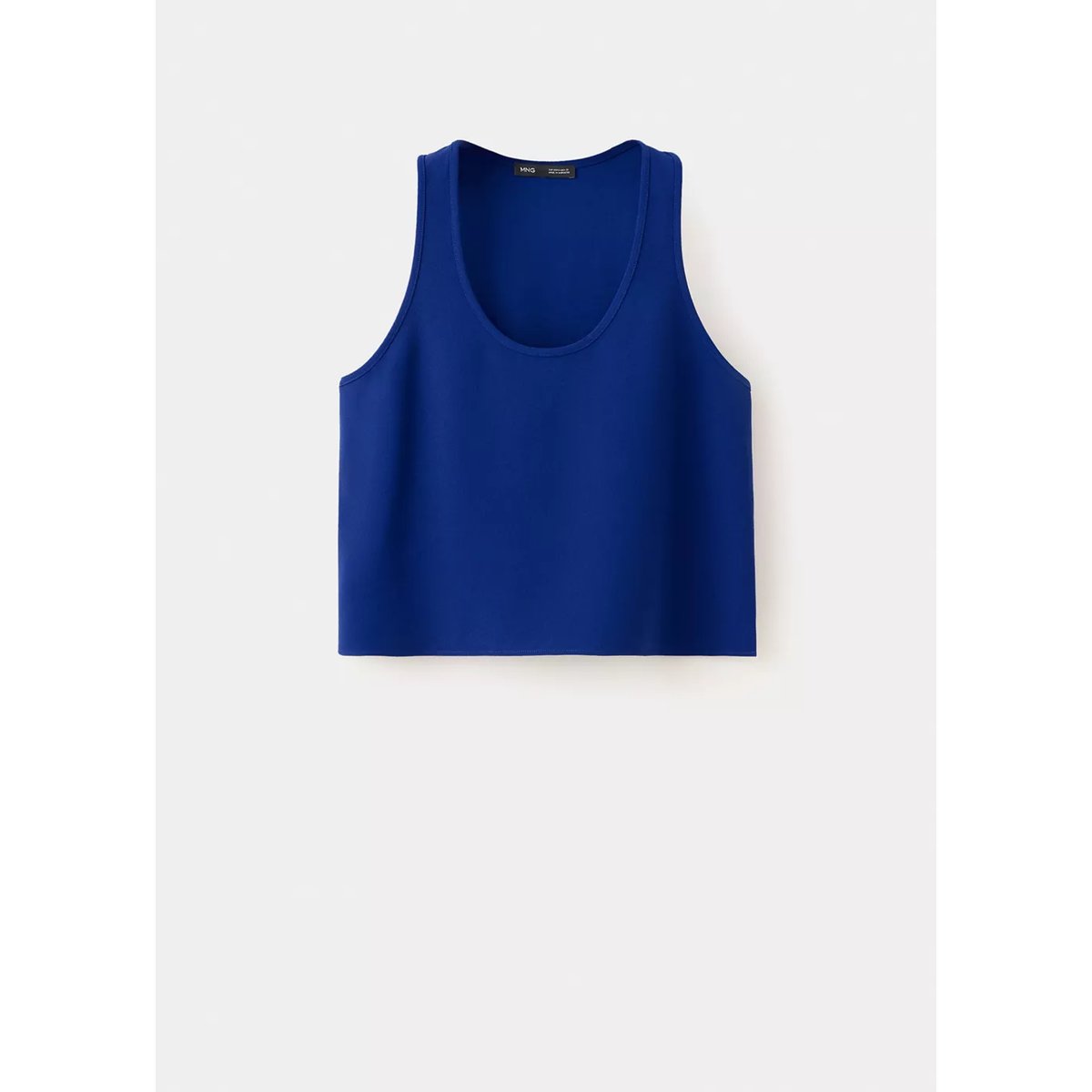 Top crop col rond bleu, MANGO