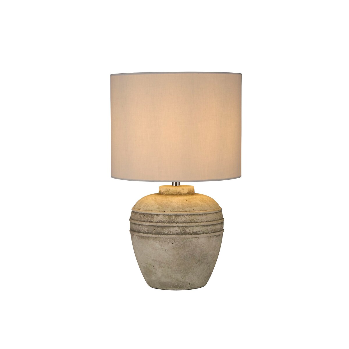 Corrine Stone-Effect Ceramic Table lamp with Drum Shade grey, SO'HOME