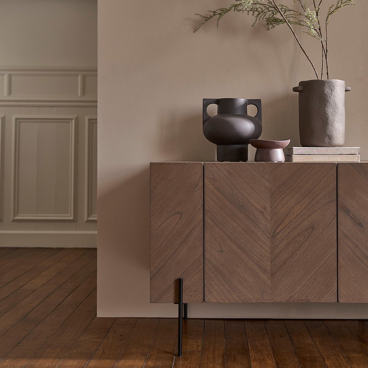 Buffet en bois massif 200 cm 3 portes  CALIX marron, BERAH GETAH