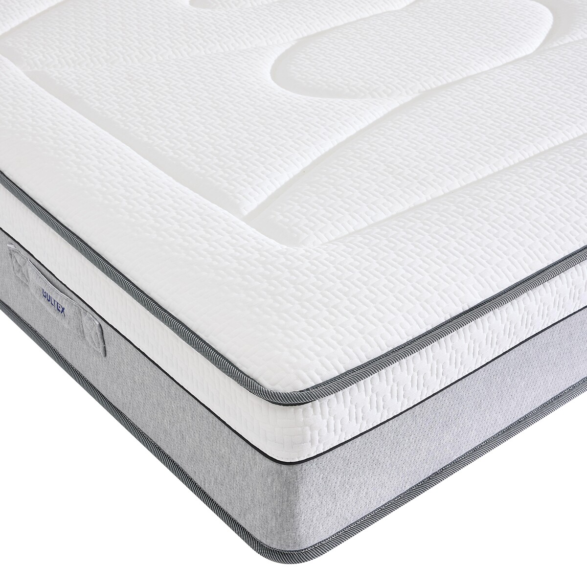 Colchão híbrido, molas ensacadas e espuma BULTEX, apoio firme, RESTORE branco/cinzento, BULTEX