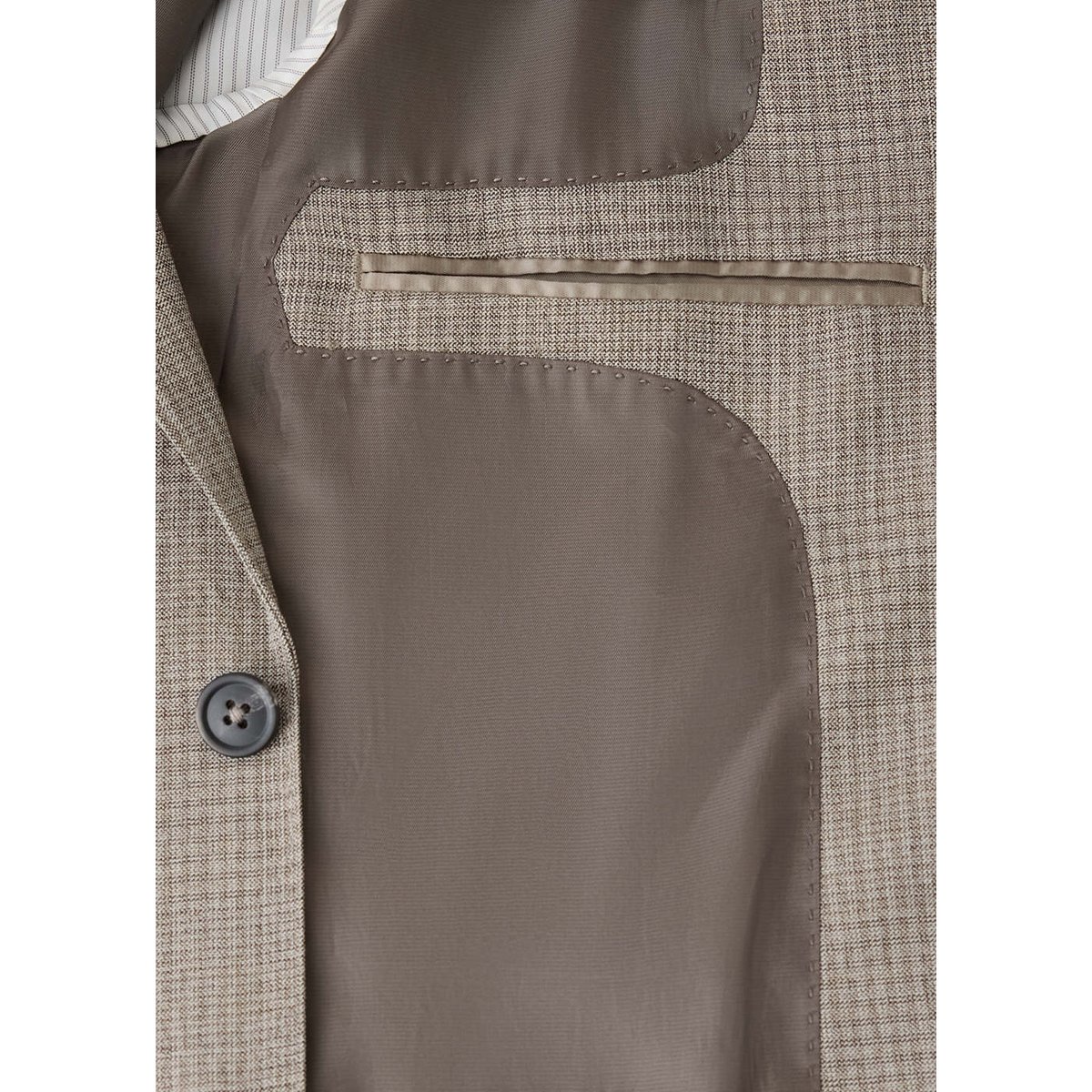 Veste costume laine slim-fit carreaux beige, MANGO MAN