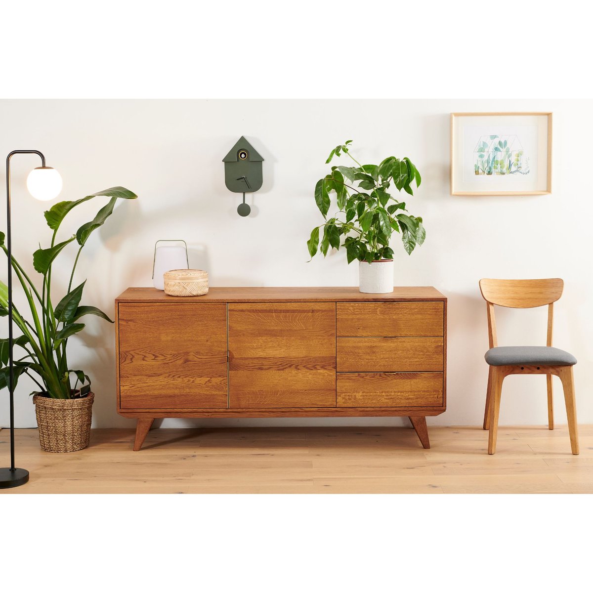 Buffet bas rétro en bois 2 portes et 3 tiroirs L160 bronze - MALLET marron, HELLIN, DEPUIS 1862