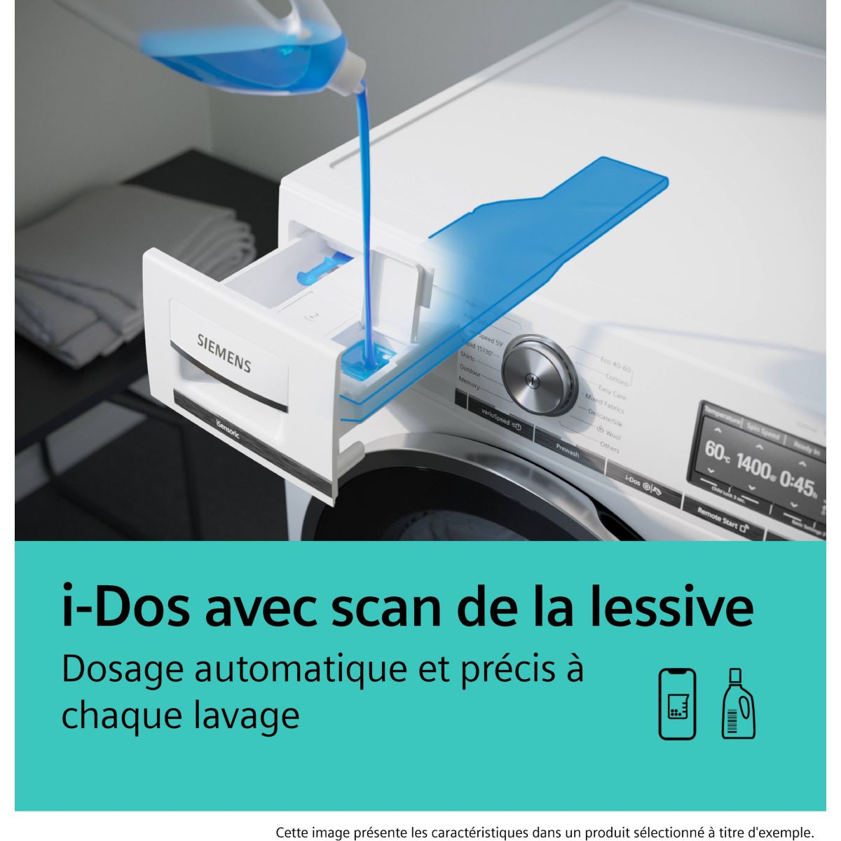 Lave linge hublot WG66B2ABFR couleur unique, SIEMENS
