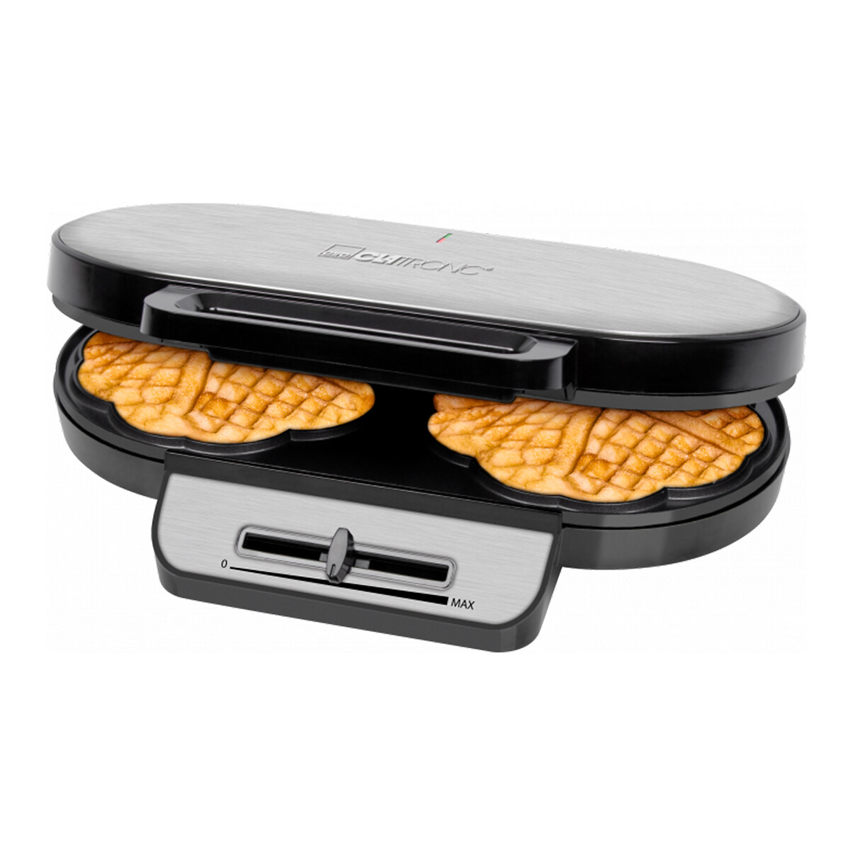 Máquina de Waffles dupla, da Clatronic cinzento/preto, CLATRONIC