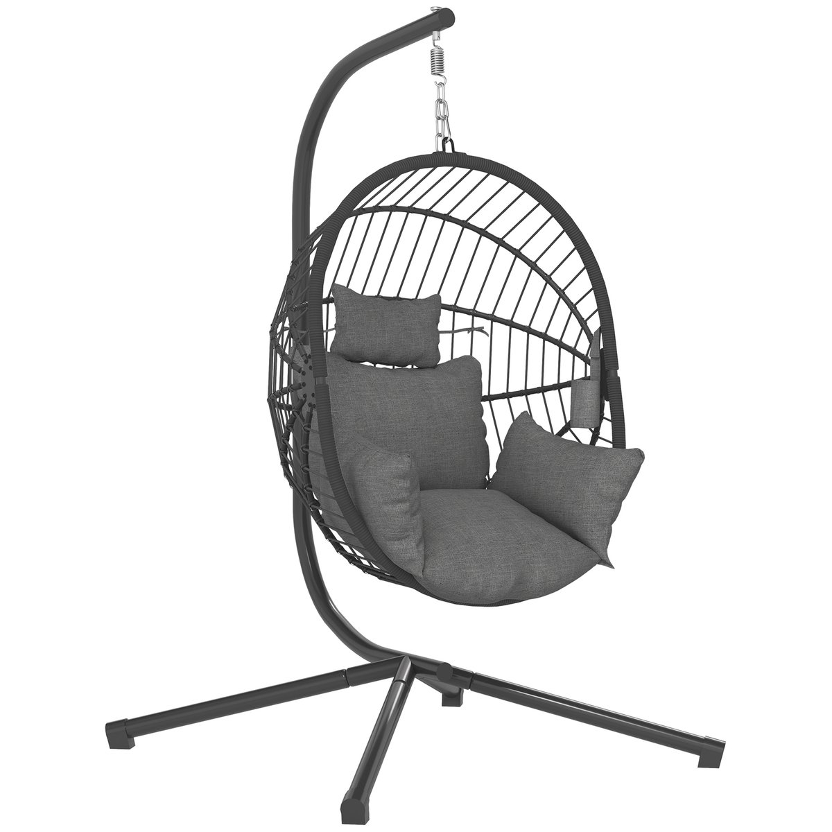 Fauteuil à bascule Acier Gris gris, OUTSUNNY