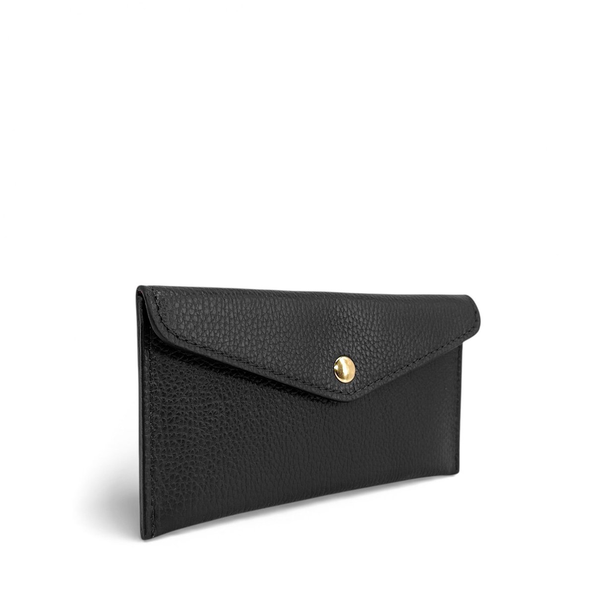 Portefeuille porte-carte en cuir grainé italien CLOE noir, OH MY BAG