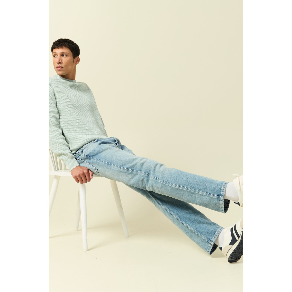 Pull manches longues vert pastel, BONOBO