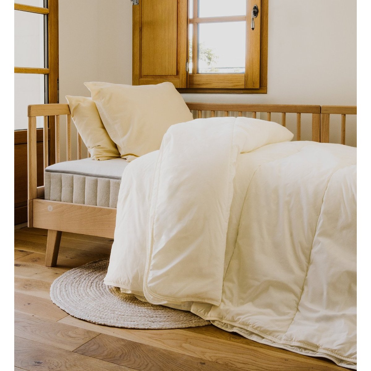 Couette Enfant Enveloppe Coton Bio 4 saisons MAUI couleur unique, KADOLIS