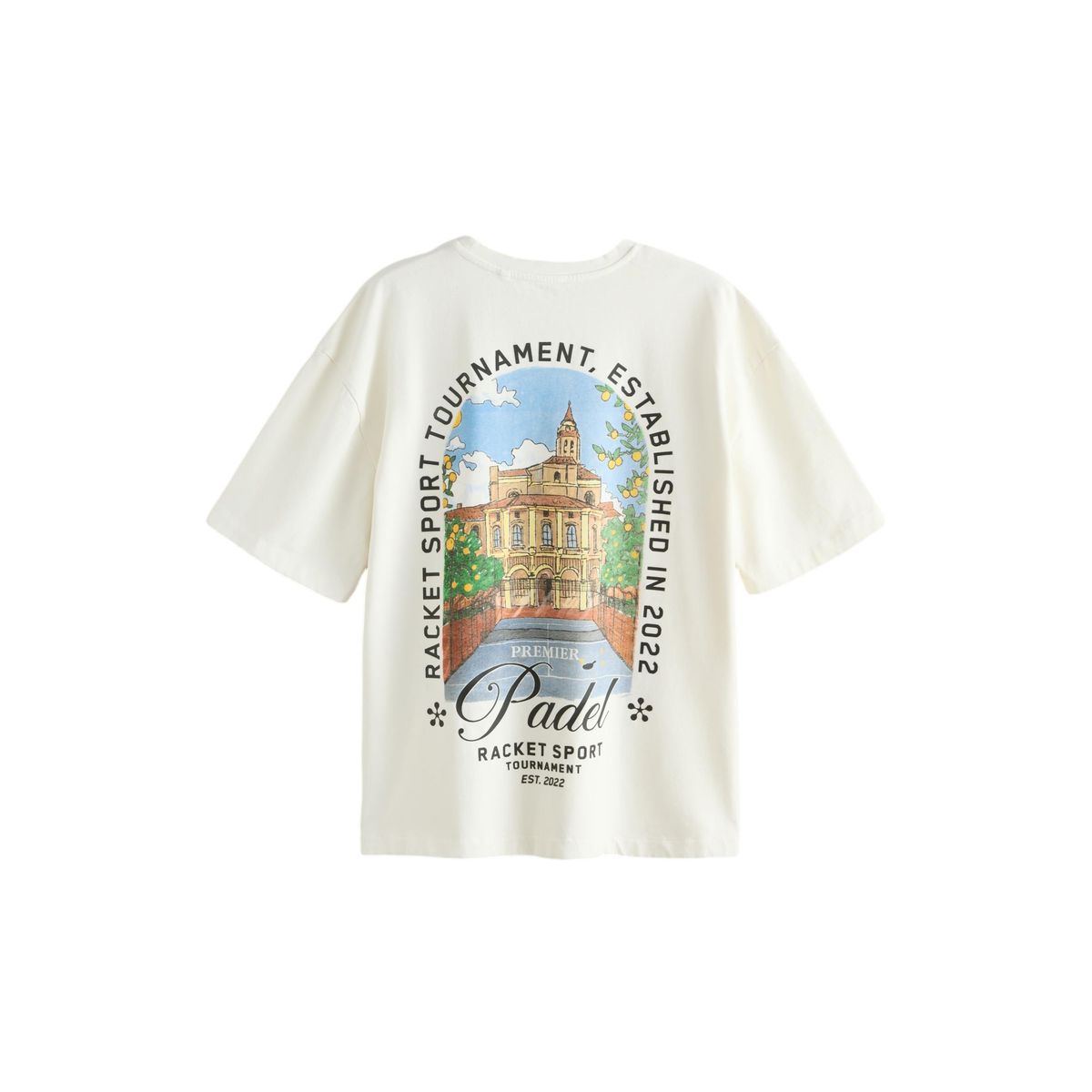 T-shirt sport à imprimé sous licence padel blanc, NEXT