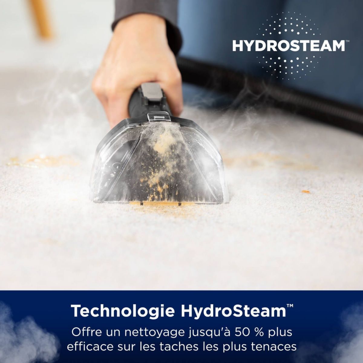 Nettoyeur détacheur SpotClean Hydrosteam Pro B3700N, mode vapeur, 4 roues multidirectionnelles couleur unique, BISSELL