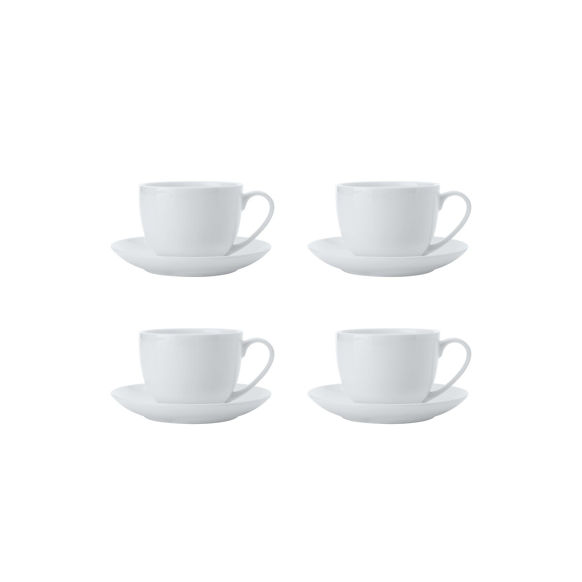 Set of 4 Cashmere Cups & Saucers white, MAXWELL WILLIAMS