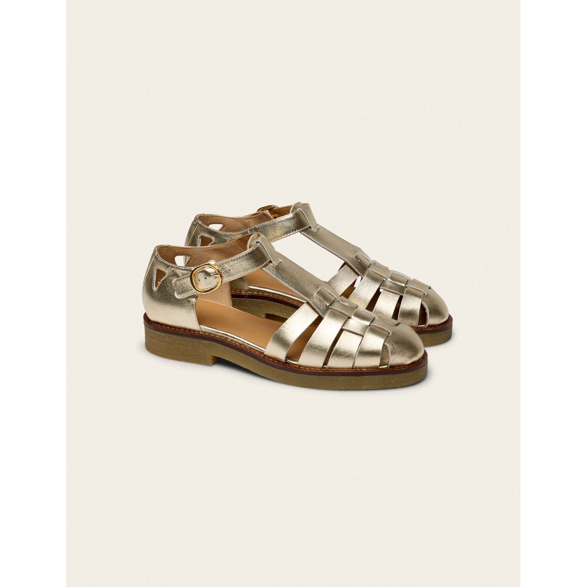Sandales CHARLIE cuir doré, ODAJE