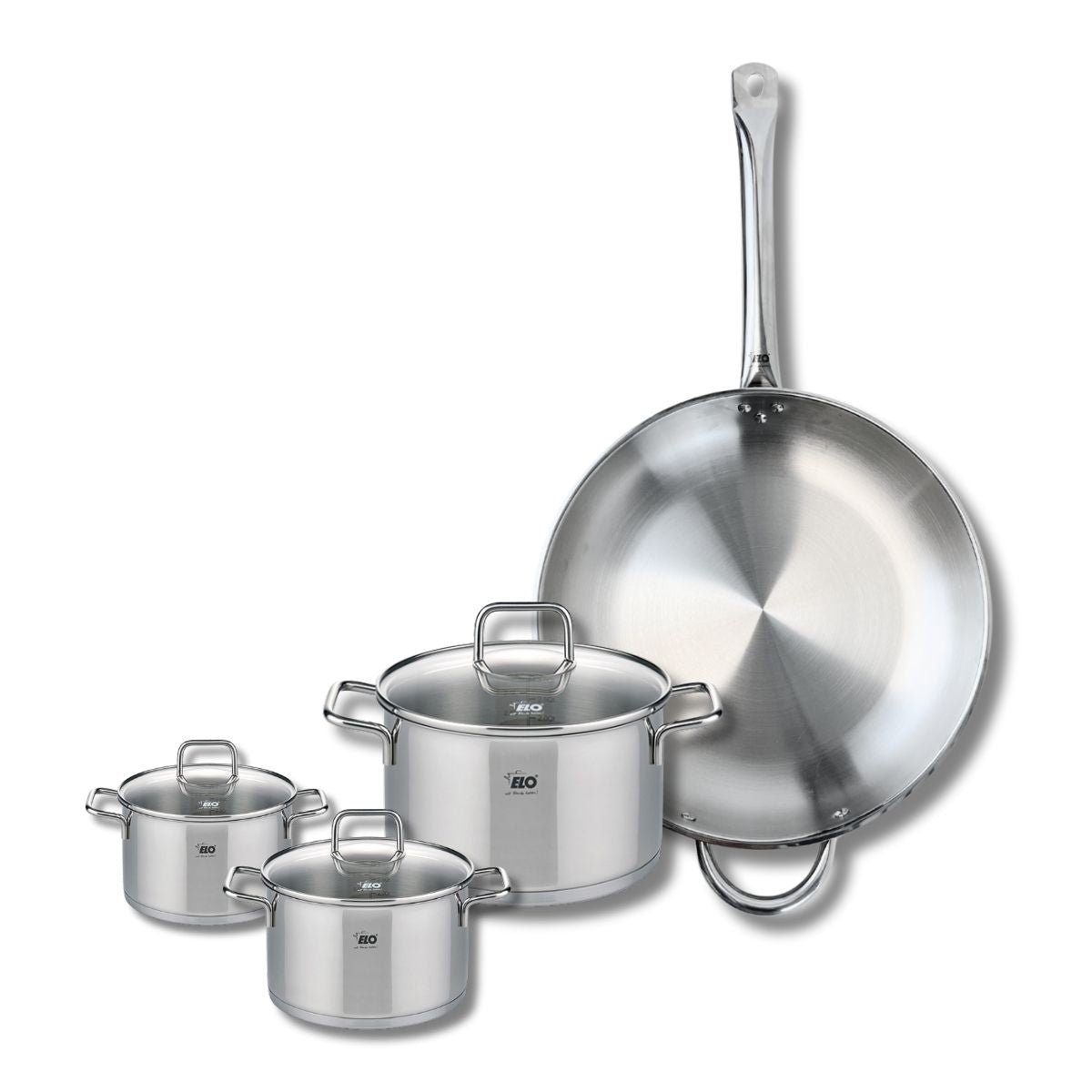 Batterie 1 poêle 32cm + 3 faitouts 12/16/20cm PROFI CITRIN gris, ELO