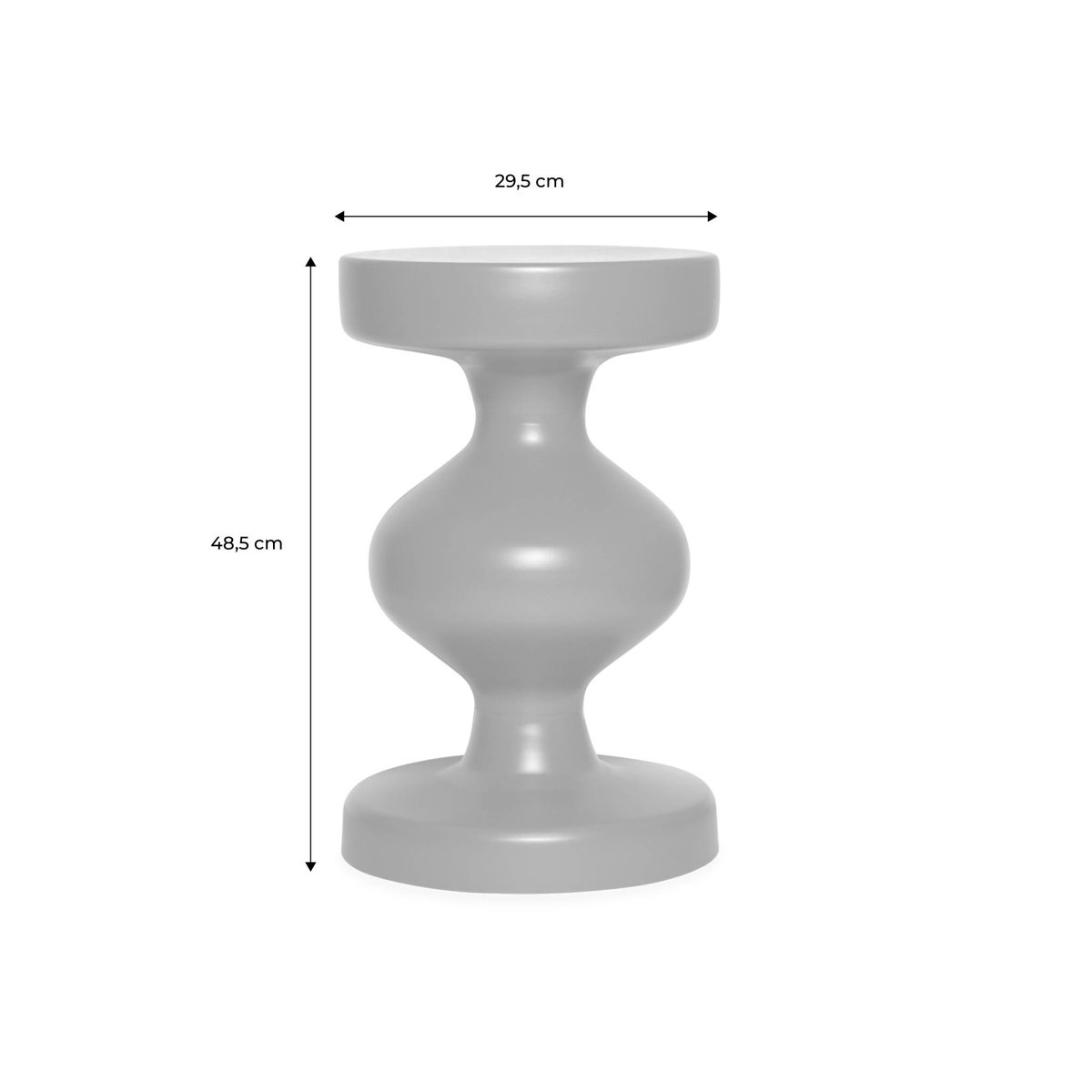 Table d'appoint, bout de canapé, table de chevet métal Ø29,5 x H48,5cm HAWA crème, SWEEEK
