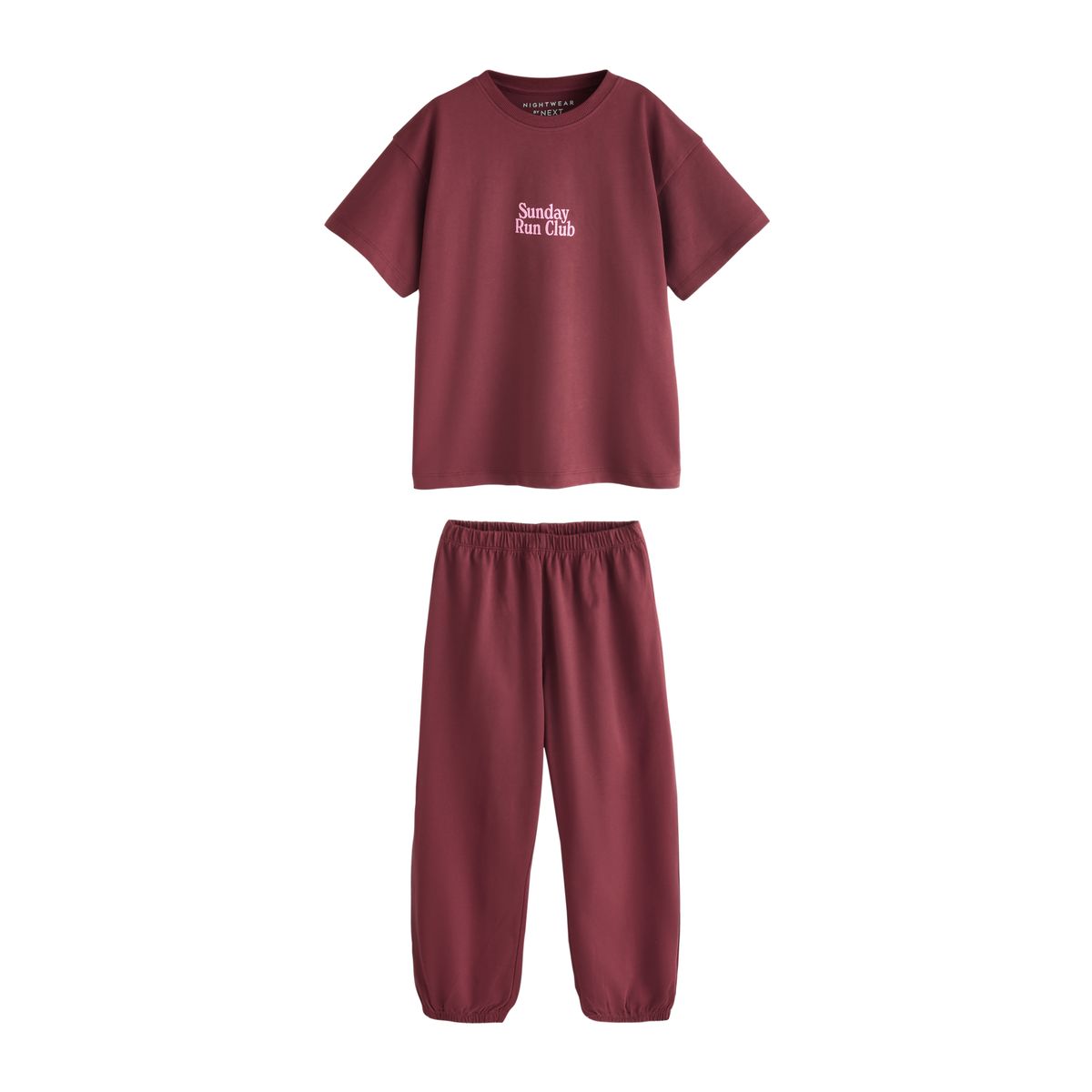 Pyjama style pantalon de jogging, lot 1 slogan rouge bordeaux, NEXT