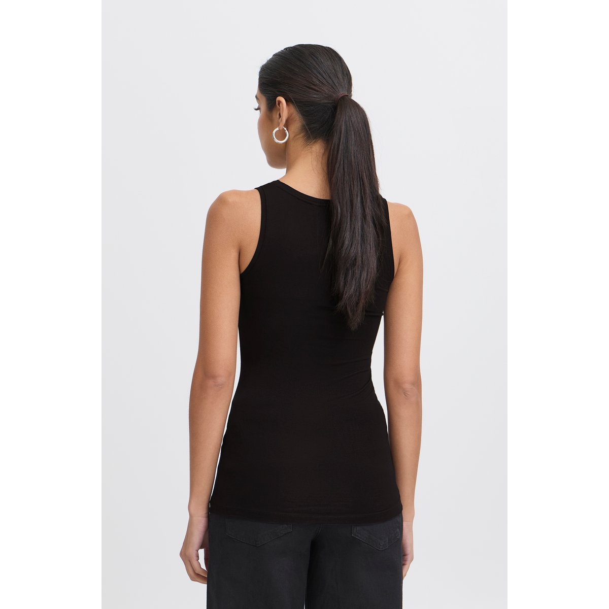 Débardeur coupe slim, longueur aux hanches noir black, ICHI