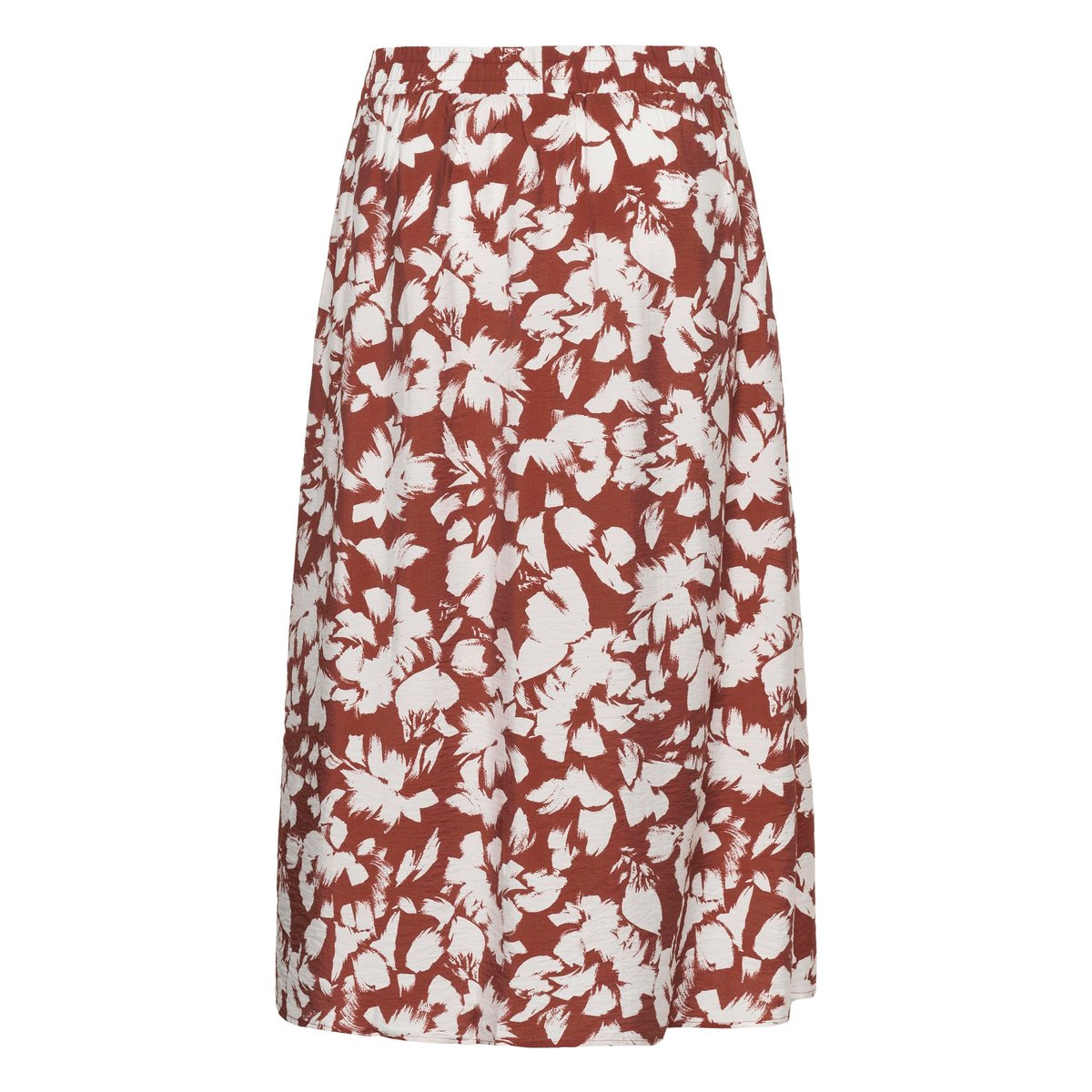 Jupe - tissage léger marron henna chalk flower, KAFFE CURVE
