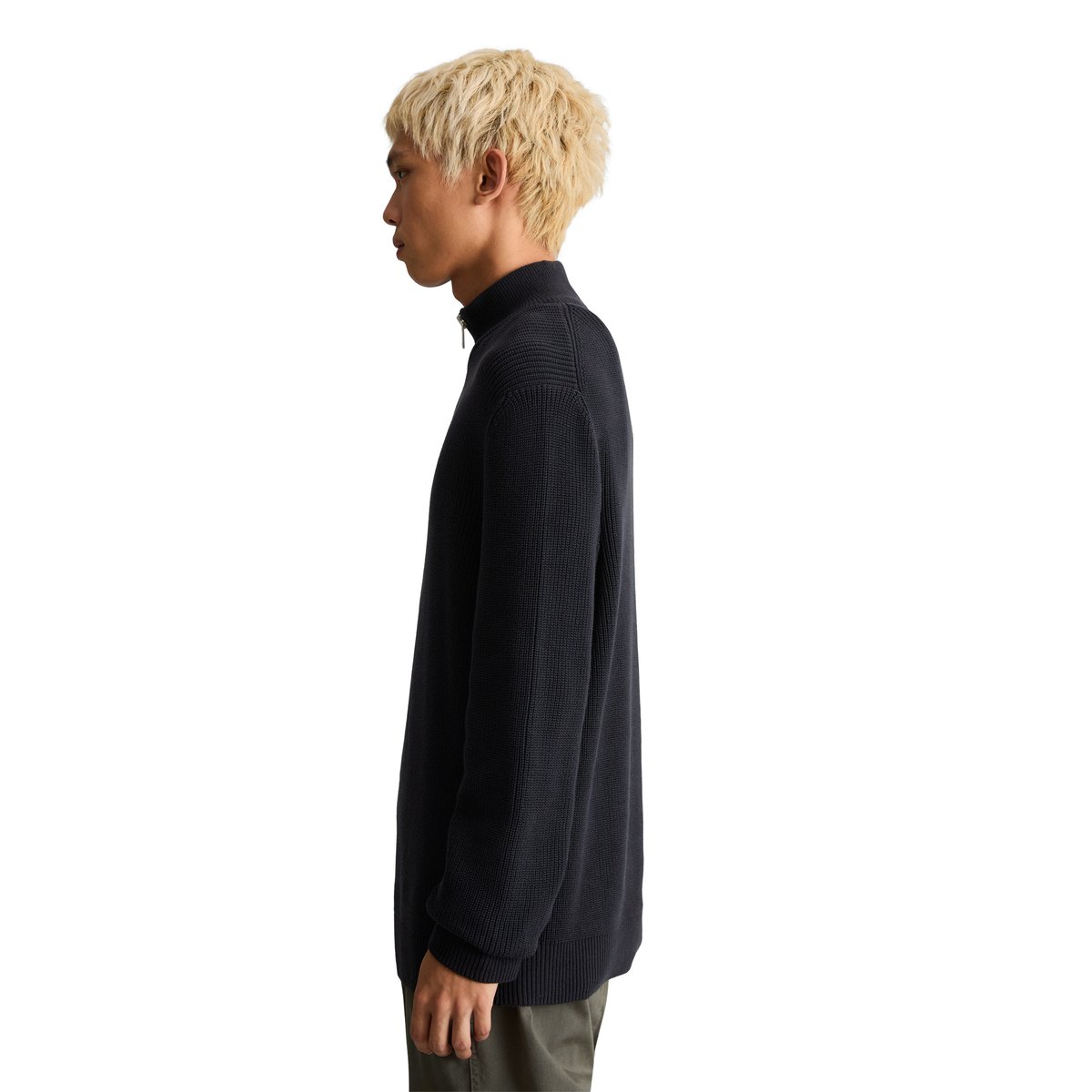 Troyer relaxed en pur coton bio bleu foncé, MARC O’POLO DENIM