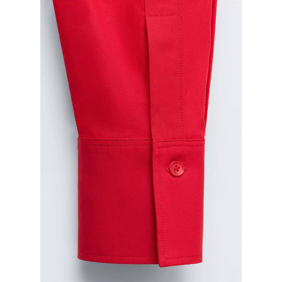 Chemise popeline poche rouge, MANGO