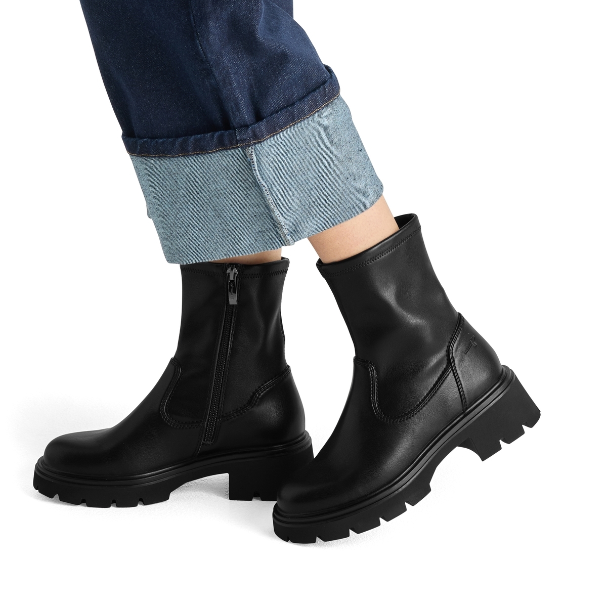 Bottine talon bloc noir, TAMARIS