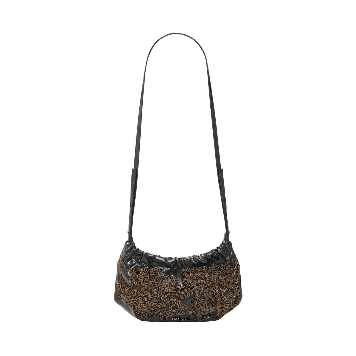 Petit sac brodé marron, DESIGUAL