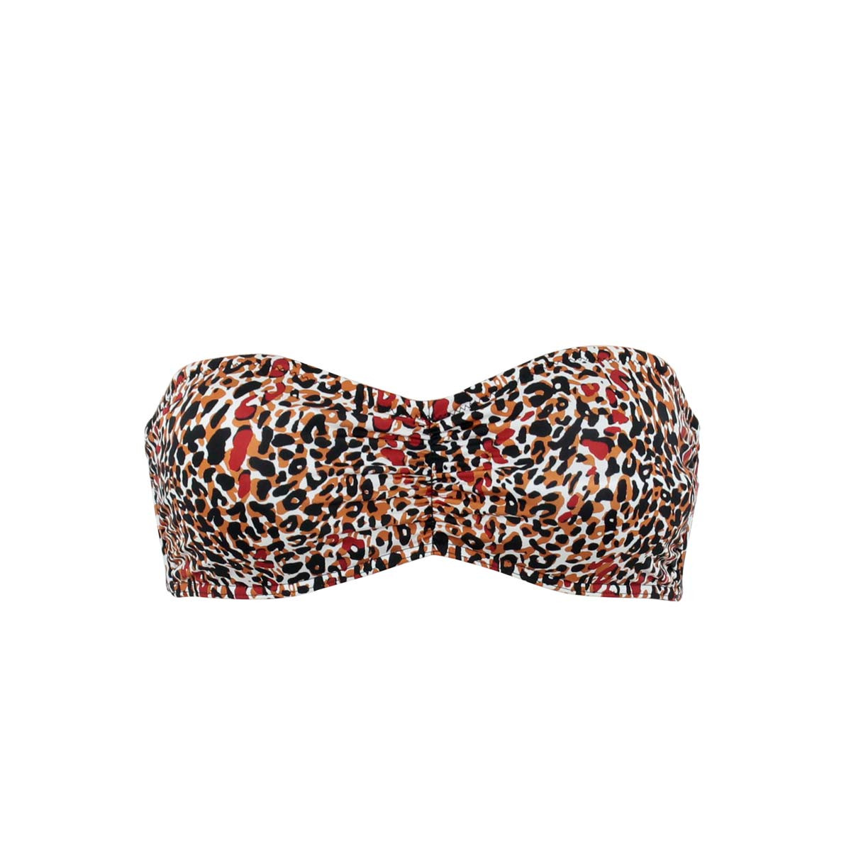 Haut de maillot bandeau à armatures TANZA marron, LAURA BY JANINE ROBIN