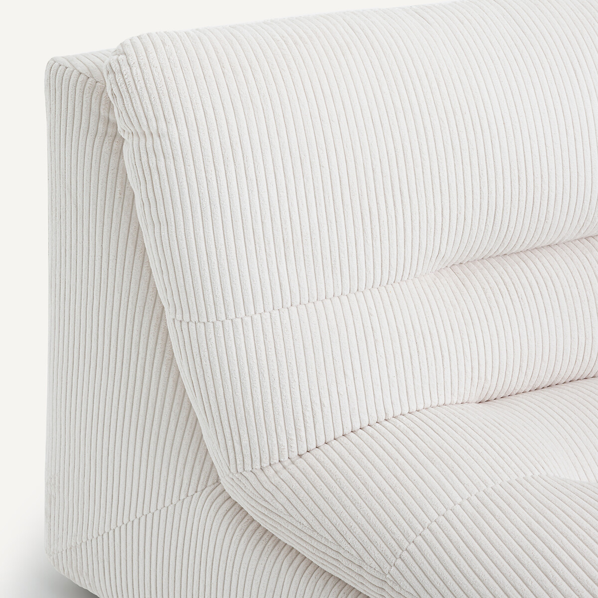 Sillón rinconero modular de Poliéster acanalado, Giuliano crema, AM.PM