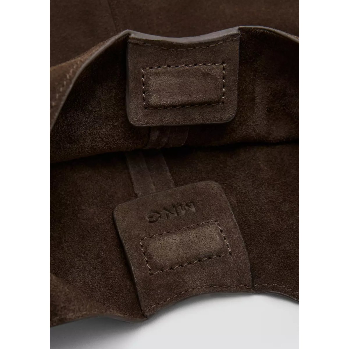Petit sac en croûte de cuir chocolat, MANGO