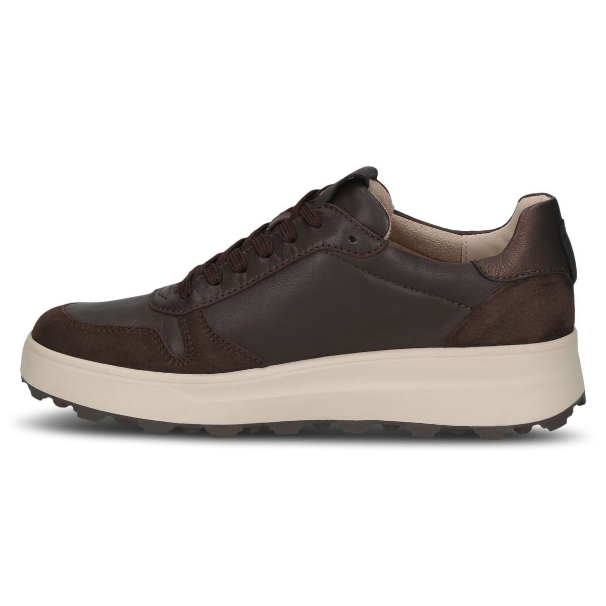 Basket en cuir marron foncé combiné, CAPRICE