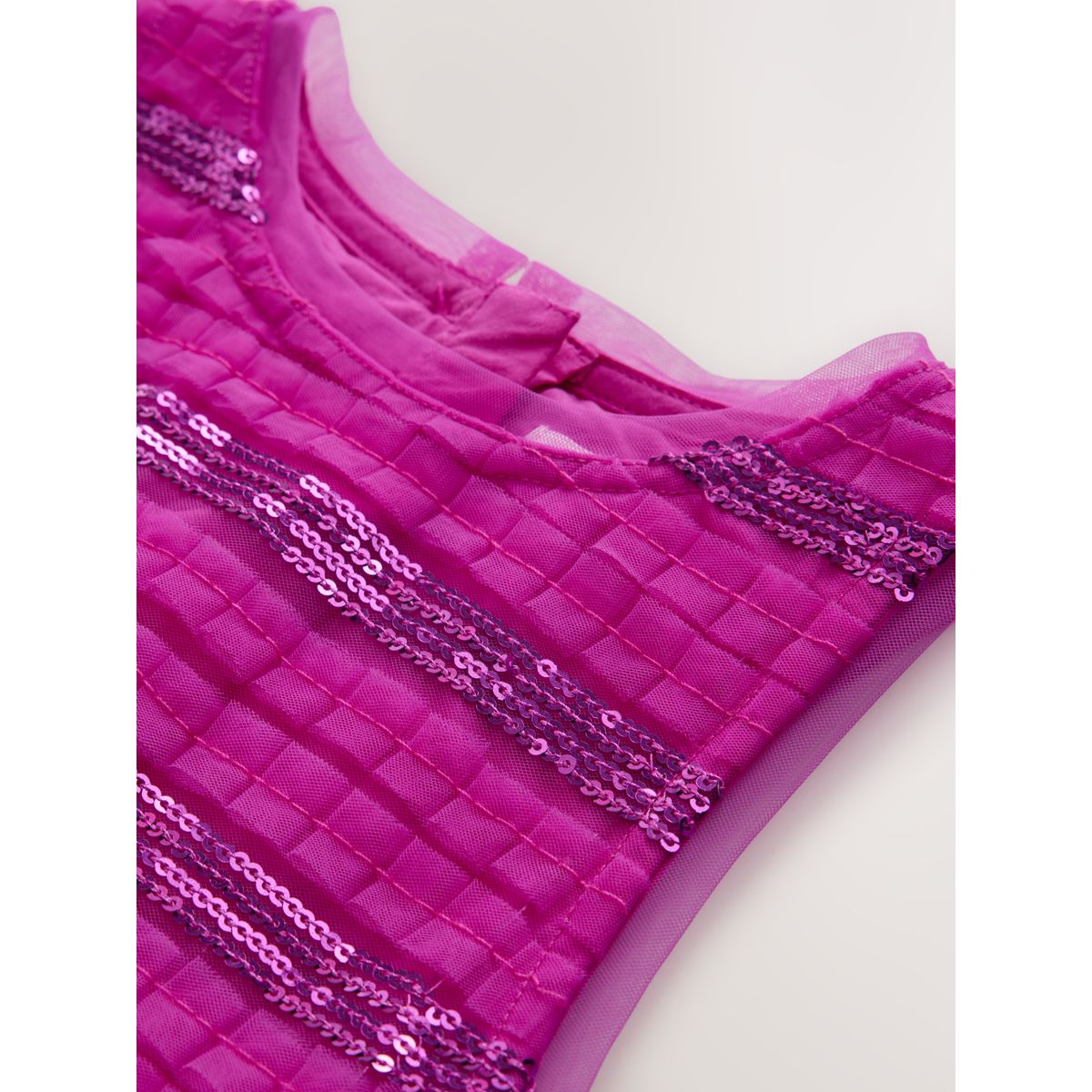 Robe grandes occasions à volants et sequins rose, NEXT