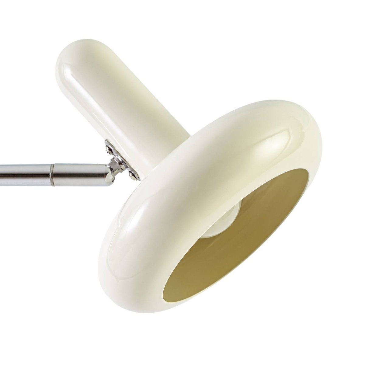 Lampadaire en métal vintage, Dylan beige, chrome, LINDBY