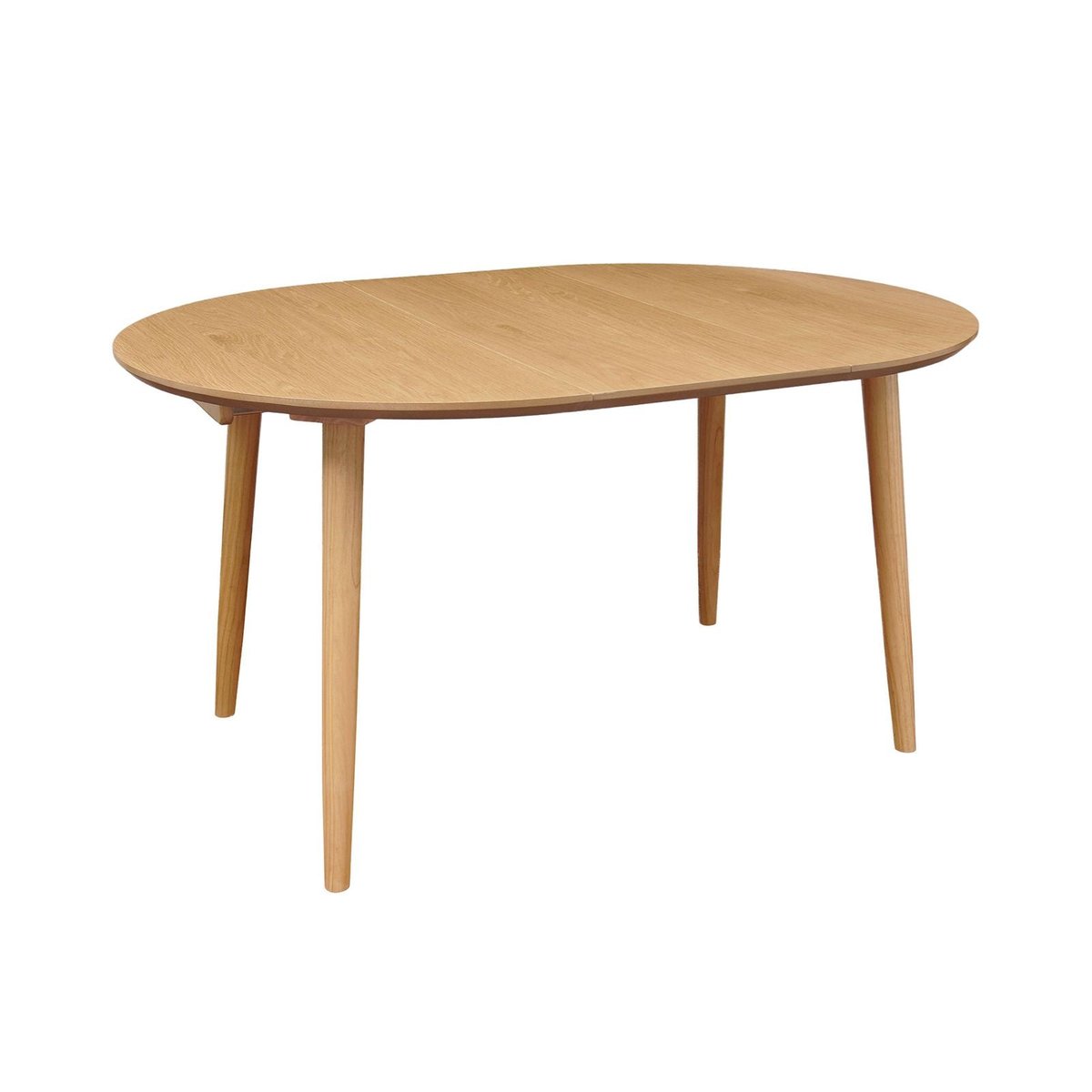 Table repas 140-220 cm placage chêne avec 2 allonges naturel clair, ZAGO