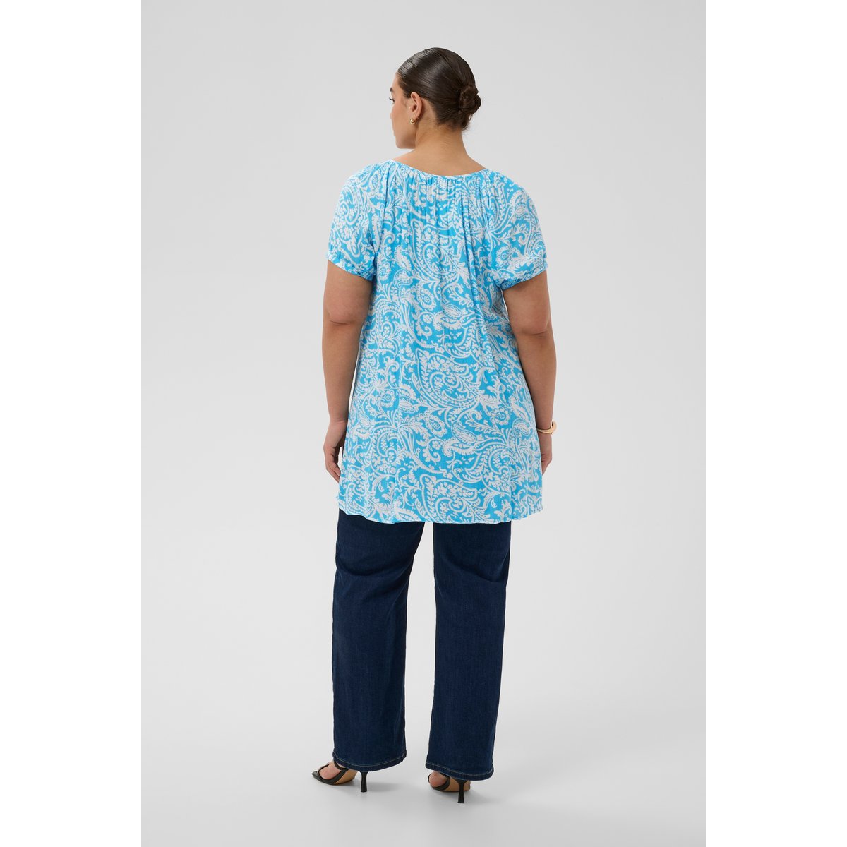 Tunique bleu aquarius chalk paisley, KAFFE CURVE