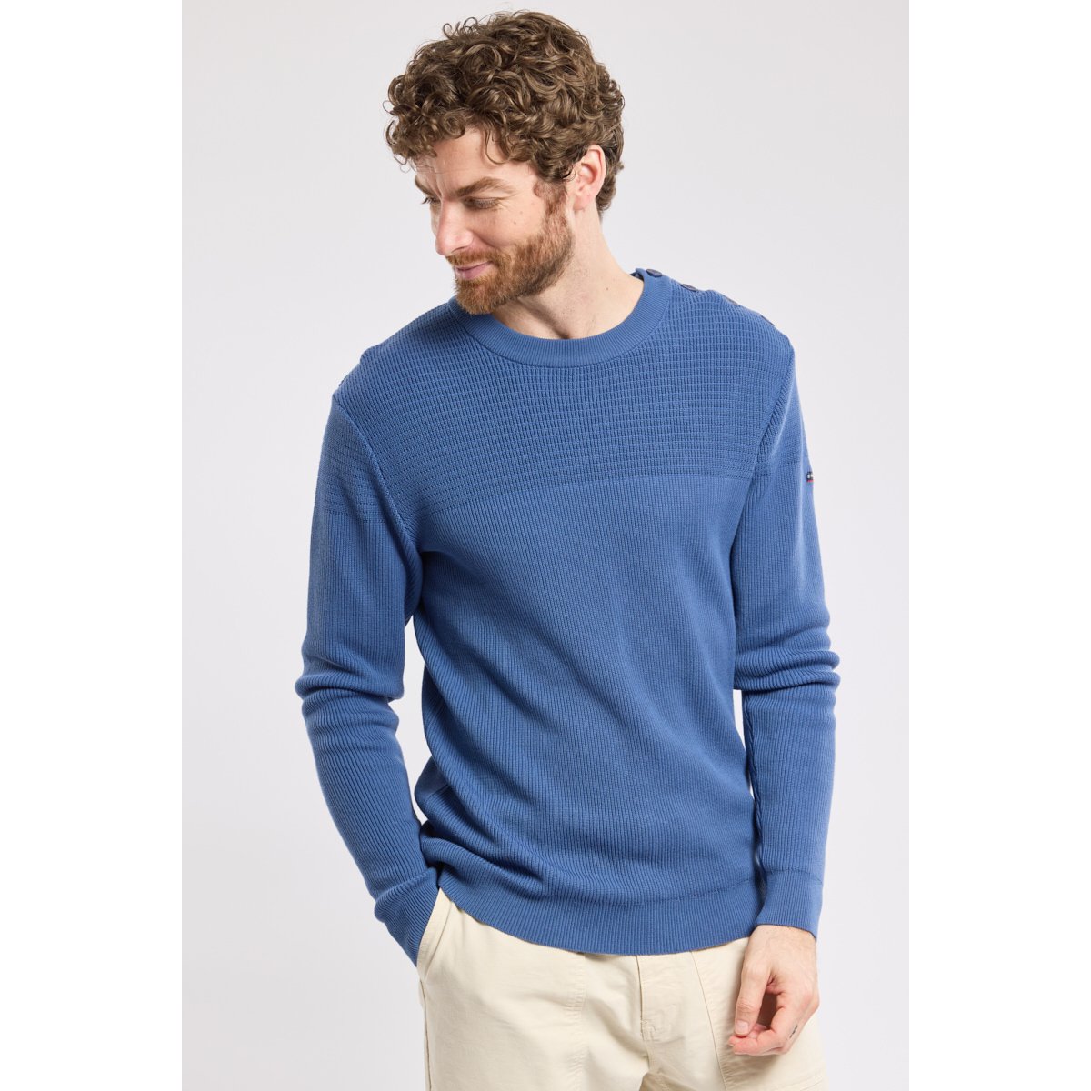 Pull marin maille fantaisie en coton obscur, ARMOR-LUX