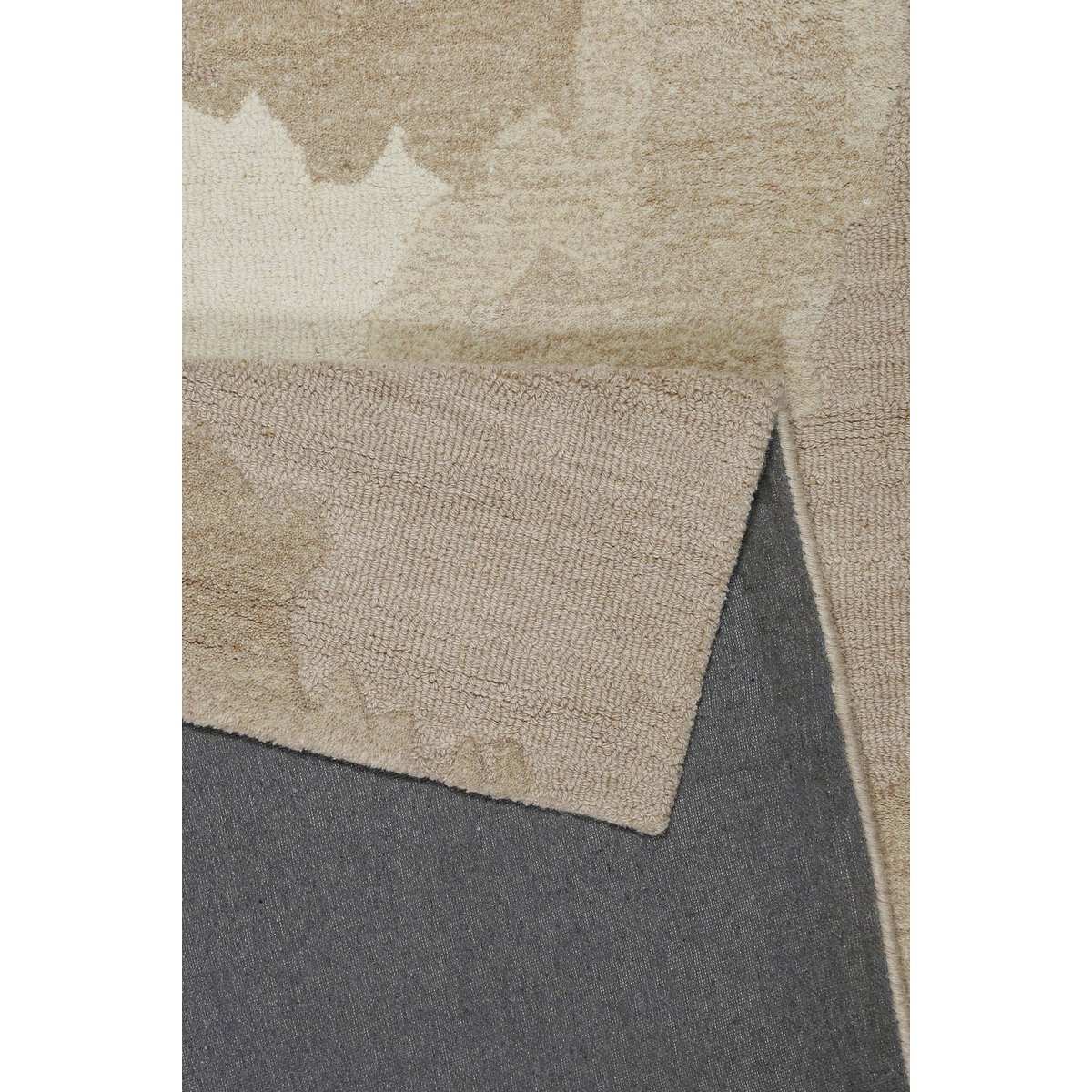 Tapis design en laine tufté main ,  CARLO beige/marron clair chiné, WECON HOME