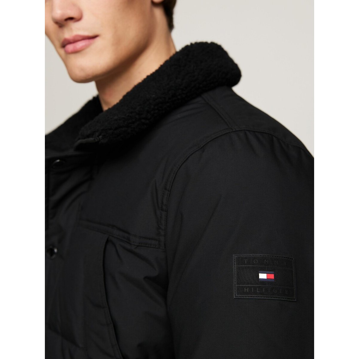 Parka à capuche amovible isolante noir, TOMMY HILFIGER