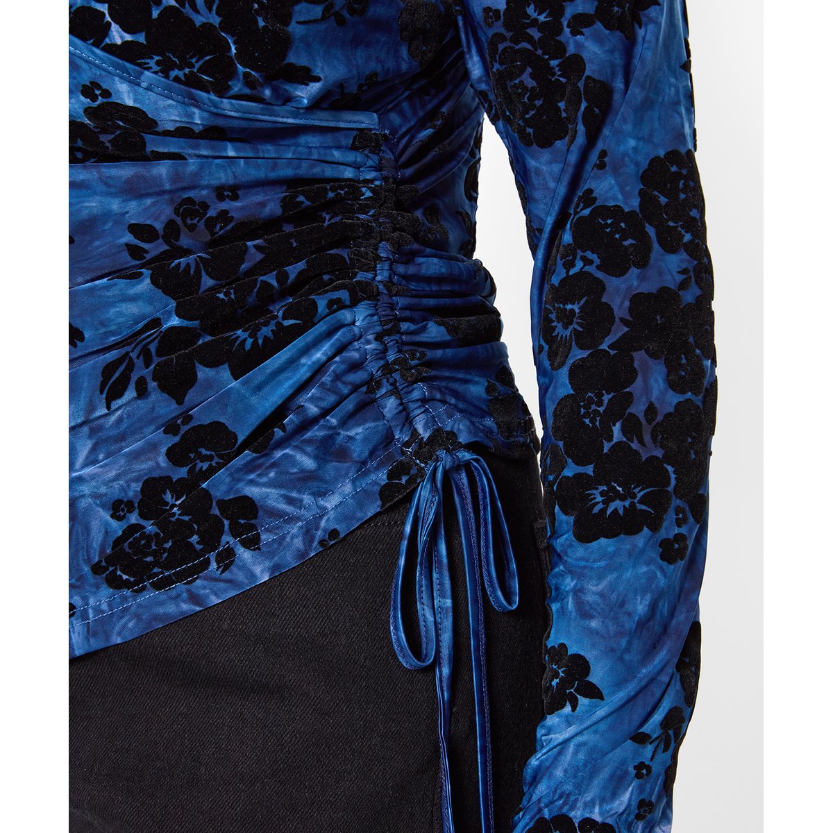 Henley Cache-Cœur en Jersey Floqué Effet Délavé bleu, JOE BROWNS