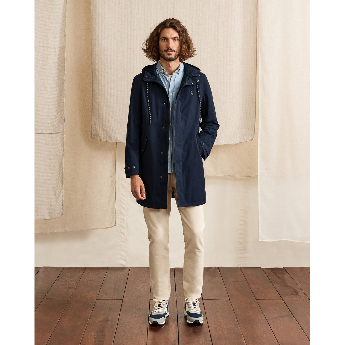 Imperméable coton GRESIGNE bleu marine, FAGUO
