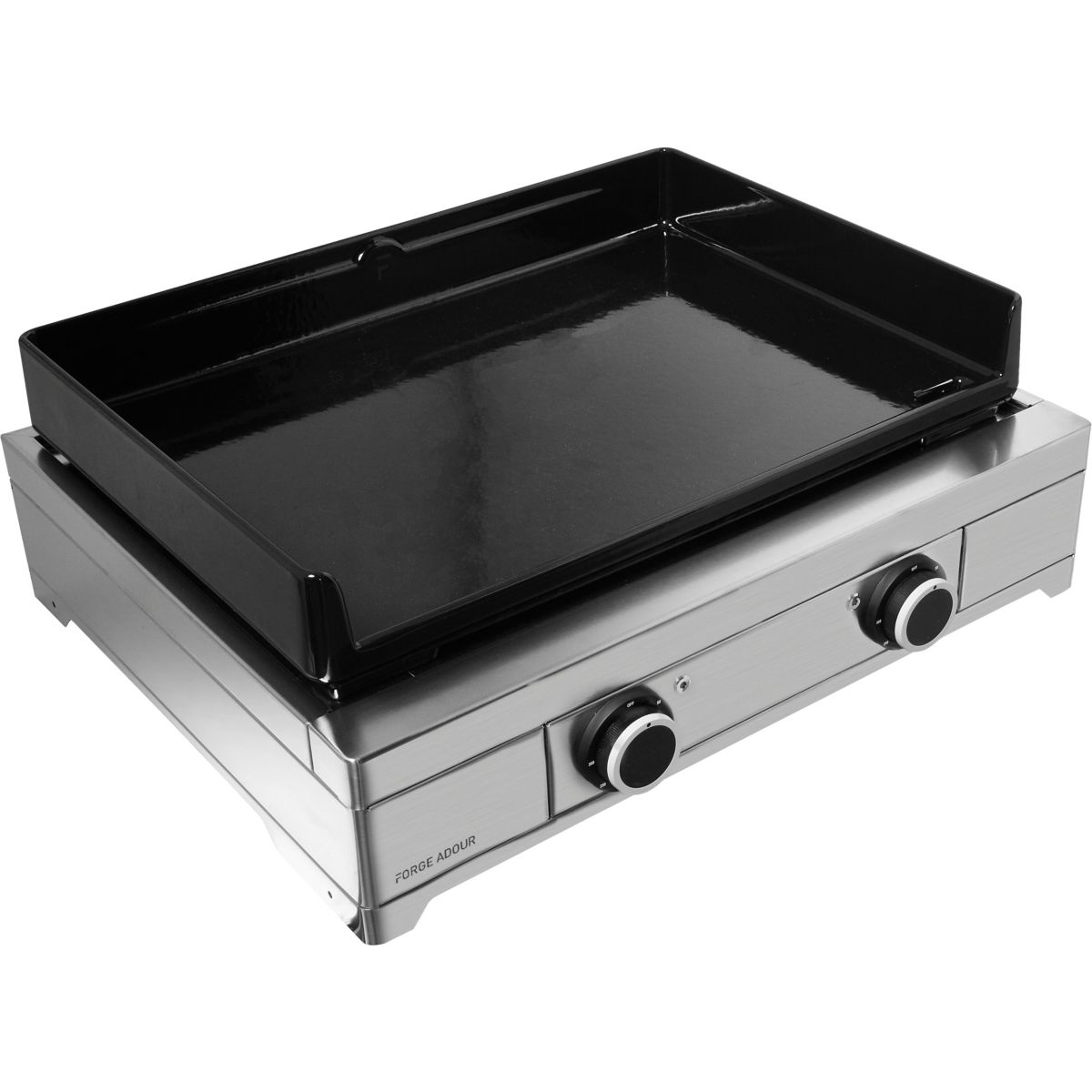 Plancha électrique Modern E60 I Inox 2 brûleurs à poser, 60x42 cm argent, FORGE ADOUR